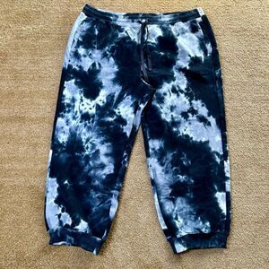 RM Rebecca Minkoff Womens Blue Tie Dye Drawstring‎ Jogger Sweatpants Size 2X